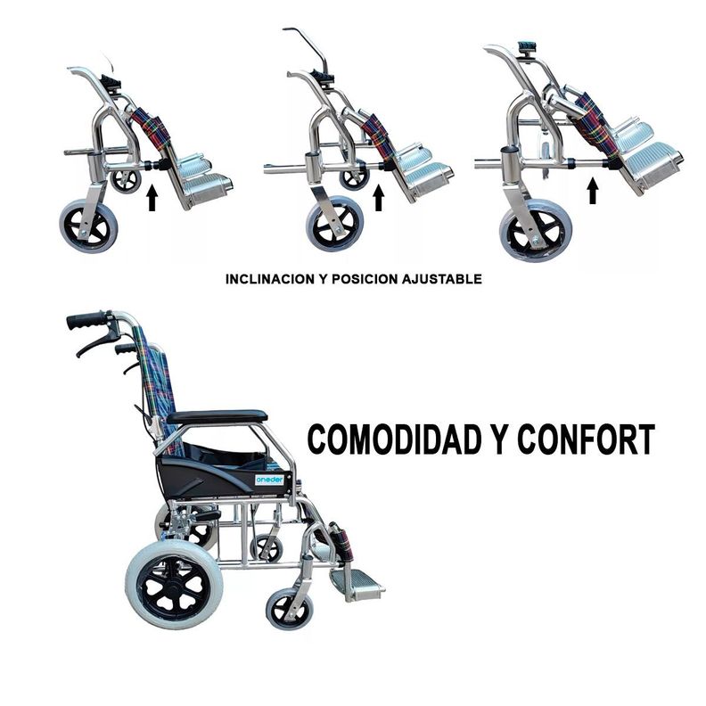 Silla De Ruedas De Paseo Y Traslado En Aluminio Oneder-6
