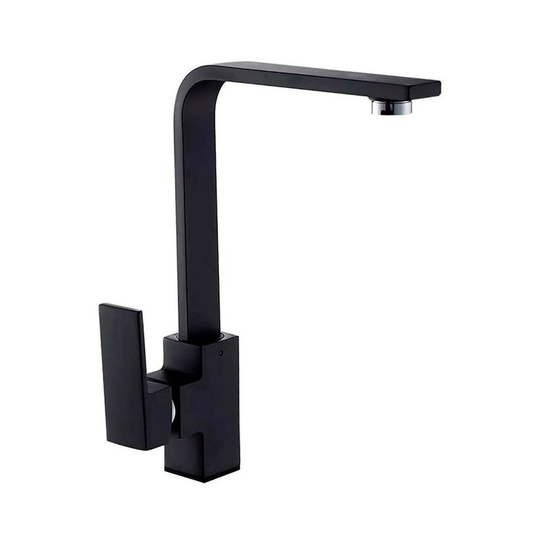Llave Griferia Lavaplatos Cuadrado Cuello Giratorio Tap26 Negro