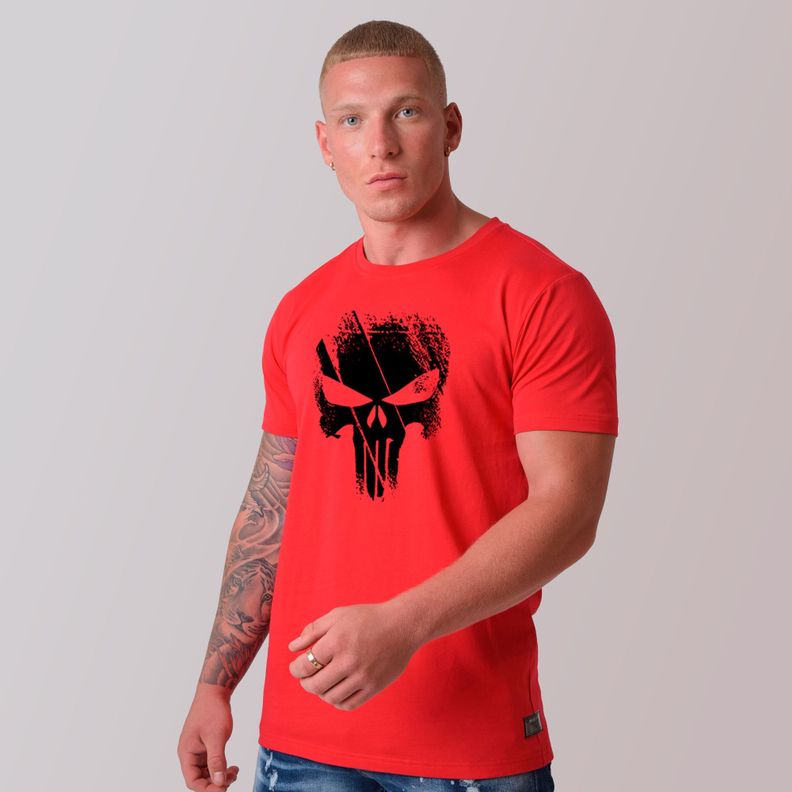 Polera Basic The Punisher Edicion Limitada Red-5