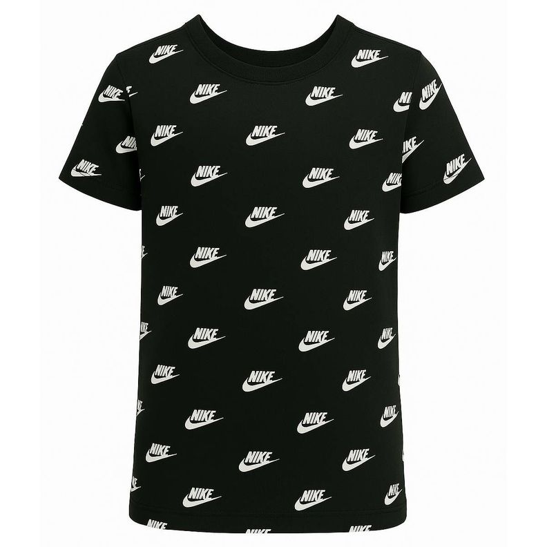 Polera Niño Nike Negro Diseño Logo Blanco Talla 4-0