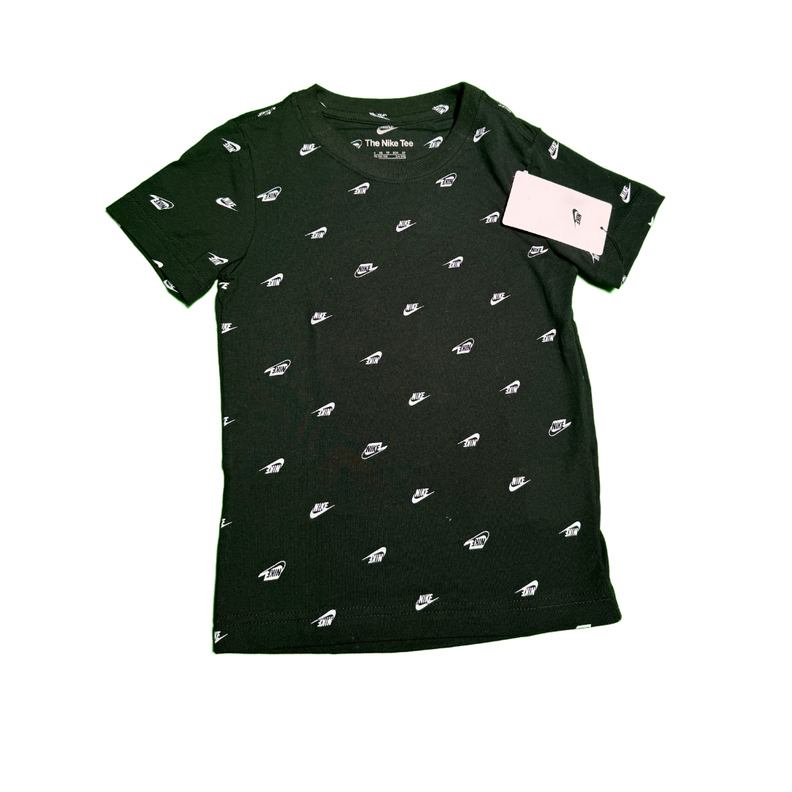 Polera Niño Nike Negro Diseño Logo Blanco Talla 4-1