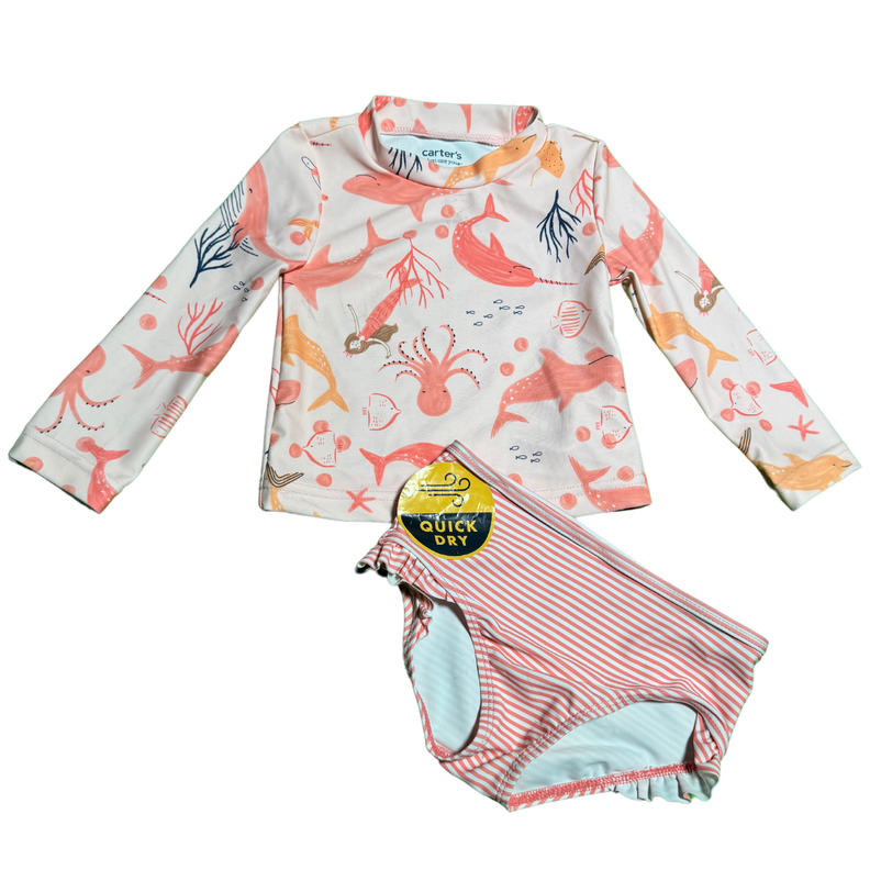 Traje de Baño Niña Carters Color Naranja Edad 12 meses-1