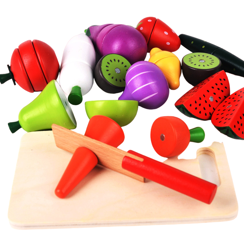 Juego de Frutas y Verduras Magneticas de Madera Niños-0