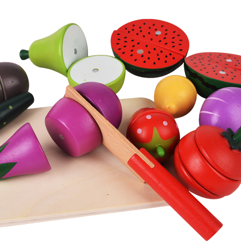 Juego de Frutas y Verduras Magneticas de Madera Niños-1