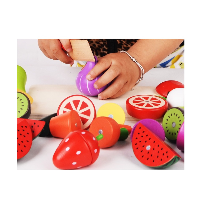 Juego de Frutas y Verduras Magneticas de Madera Niños-3