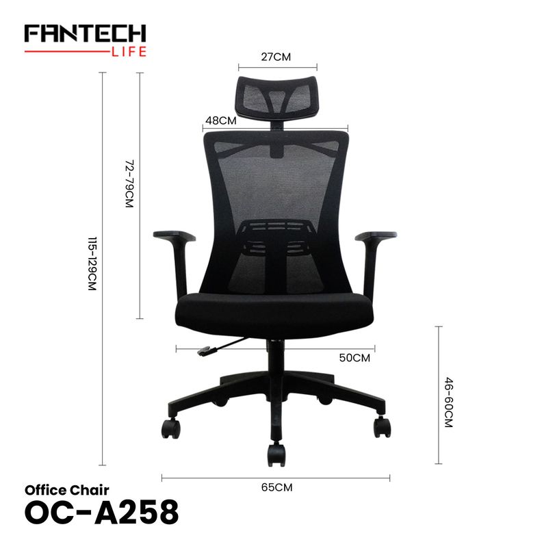 Silla de Oficina Fantech OCA258 Negra-4