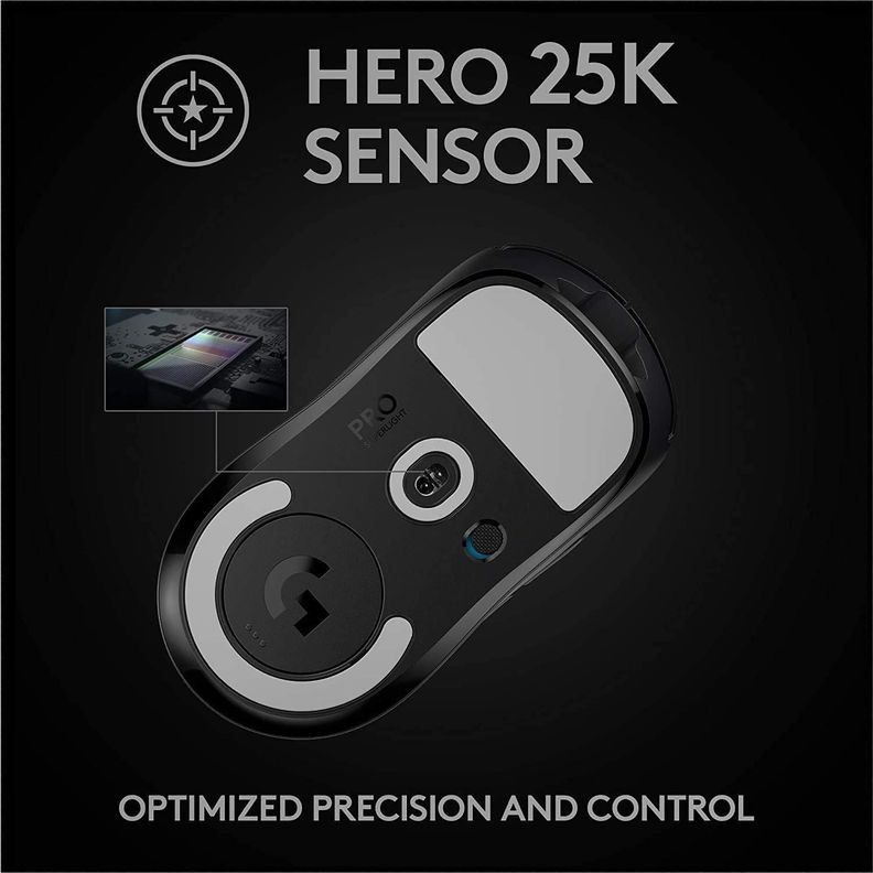 Mouse Gamer Logitech PRO X Superlight Wireless Hero25k Negro-3