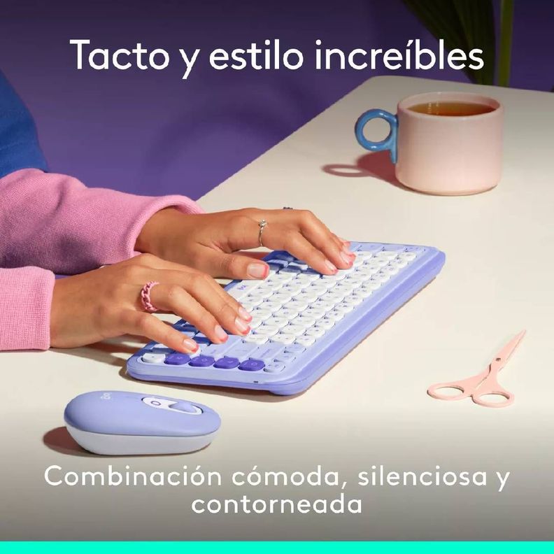 Teclado Logitech POP Icon Combo Español Lila-2