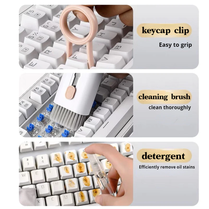 Kit 7 en 1 Cepillo Limpiador Teclados y Accesorios Rosado-1