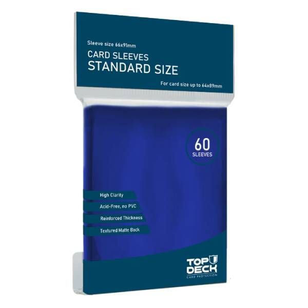 Protector de cartas tamaño Standard Top Deck Azul (66x91)-0
