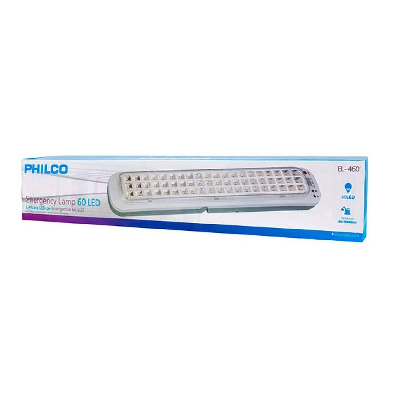 LAMPARA DE EMERGENCIA PHILCO 60 LED ILUMINACION ALTA Y BAJA-0