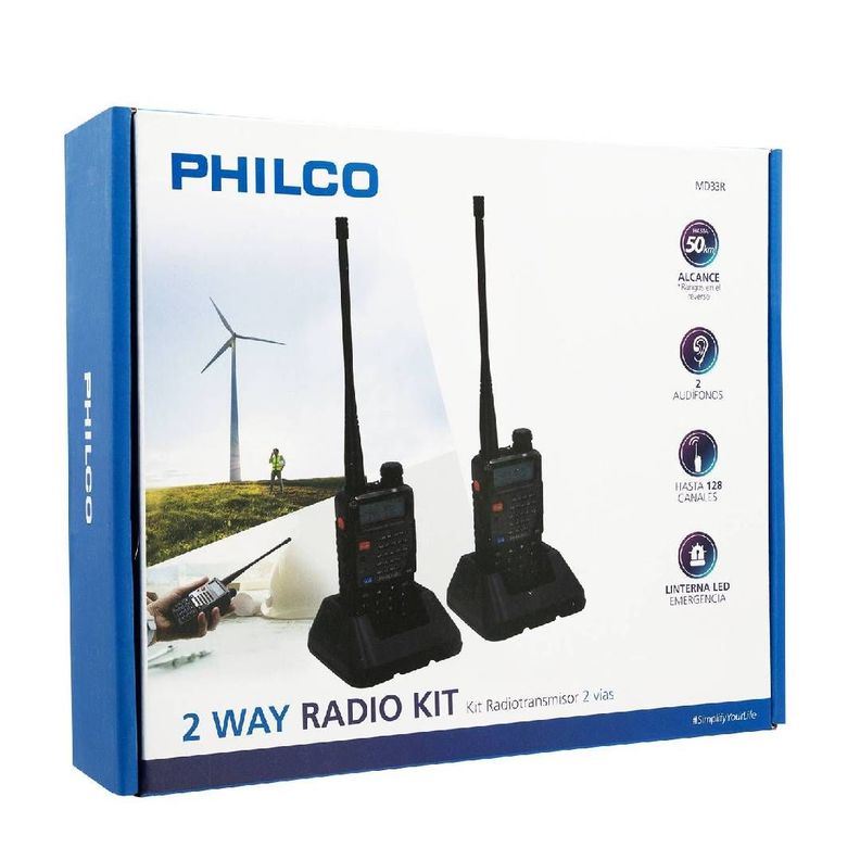 Kit Radiotransmisor 2 Vias Philco c/Manos Libres MD33R-1