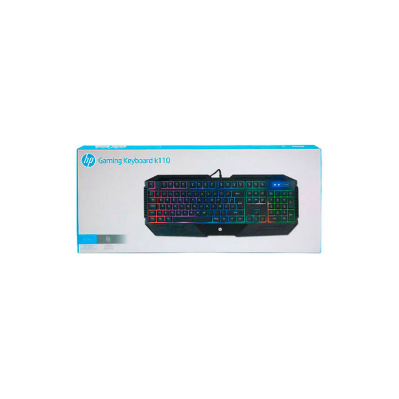 Teclado Gamer HP RGB K110 Membrana RGB Negro USB-2