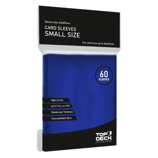 Protector de cartas tamaño Small Top Deck Azul (62x89)-0