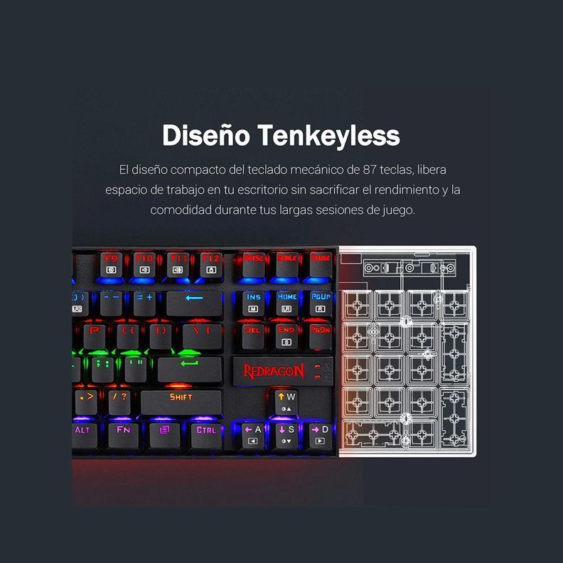 Teclado Gamer Mecánico Redragon Kumara k552 RGB-2
