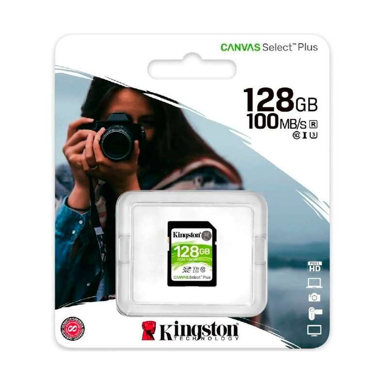 Tarjeta de Memoria SD Kingston Canvas Select 128GB 100MB/s-0