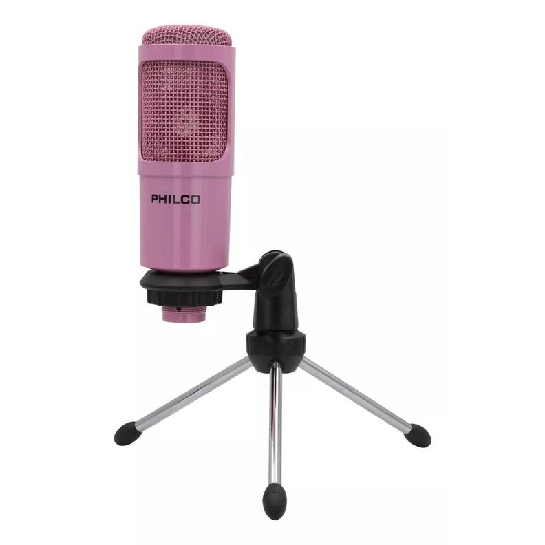 Micrófono Condensador para Streaming Philco USB 31623 Rosado-0