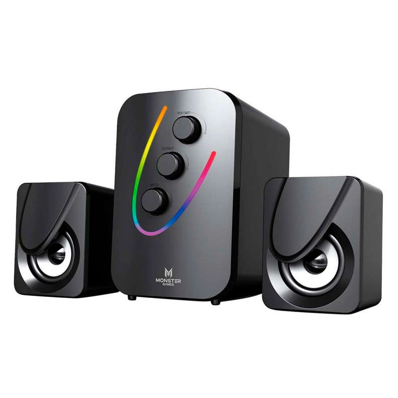 Parlante Subwoofer Monster Games Quake 2.1 USB RGB-0