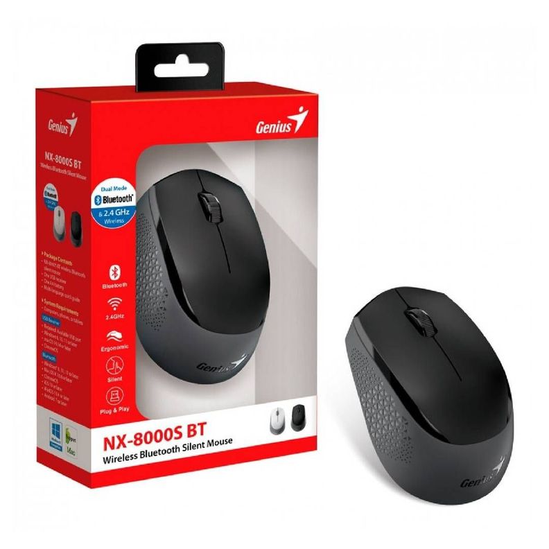 Mouse Inalambrico Genius NX-8000S BT Silent Negro-0
