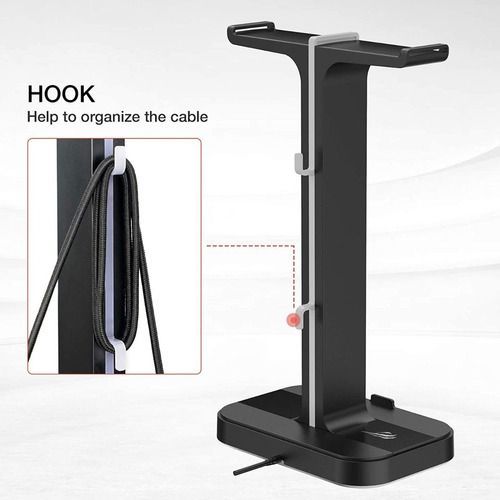 Soporte Stand Base Audifonos Gamer Luces Rgb Entrada Usb 2.0-2