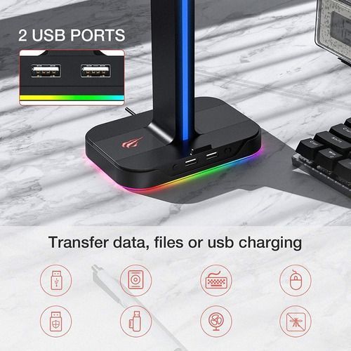 Soporte Stand Base Audifonos Gamer Luces Rgb Entrada Usb 2.0-8