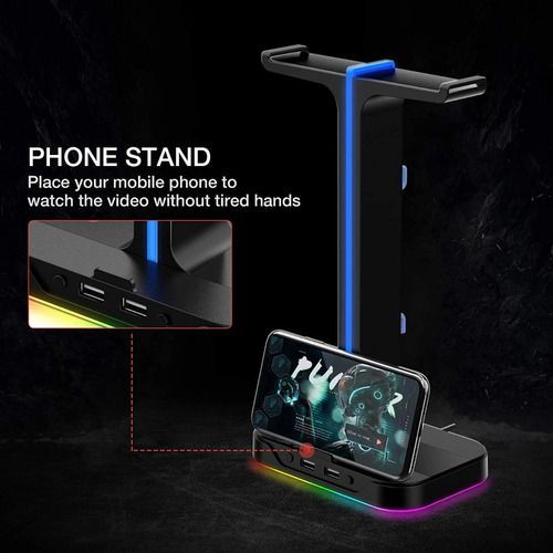 Soporte Stand Base Audifonos Gamer Luces Rgb Entrada Usb 2.0-9