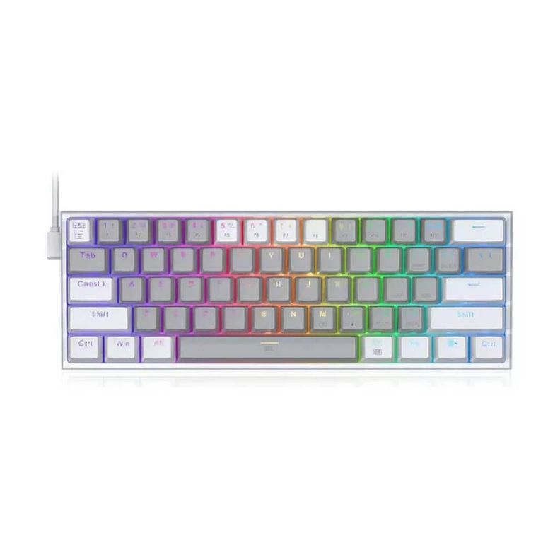 Teclado Redragon Fizz RGB Grey/White - K617-RGB-0
