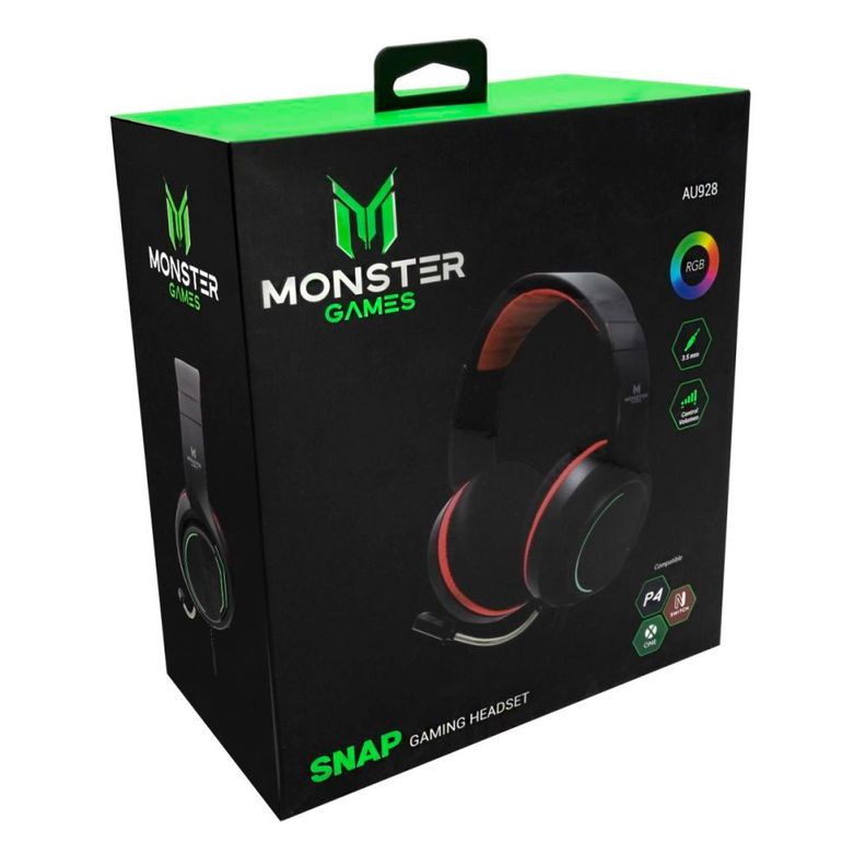 Audifonos Gamer Monster Games Snap RGB USB Jack 3.5mm-5