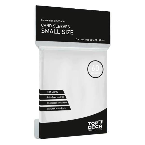 Protector de cartas tamaño Small Top Deck Blanco (62x89)-0