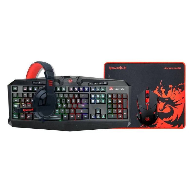 Kit Teclado Mouse Audifonos Redragon S101 RGB-0