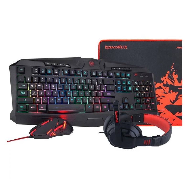 Kit Teclado Mouse Audifonos Redragon S101 RGB-1