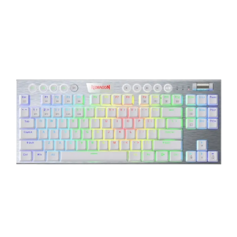 Teclado Mecánico Redragon Horus White TKL Red Switch-0