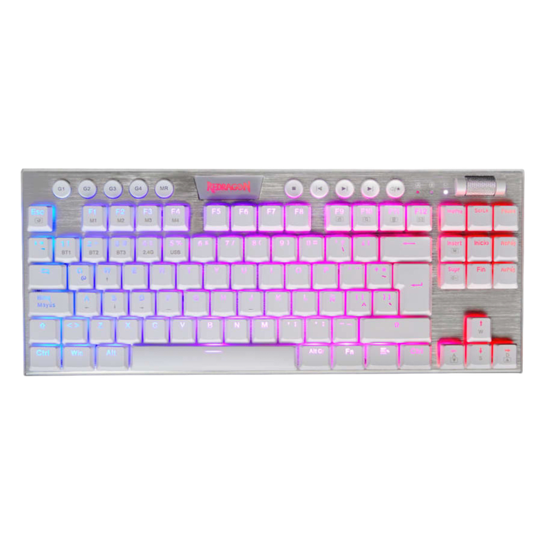 Teclado Mecánico Redragon Horus White TKL Red Switch-1