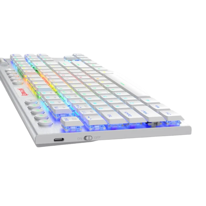 Teclado Mecánico Redragon Horus White TKL Red Switch-2