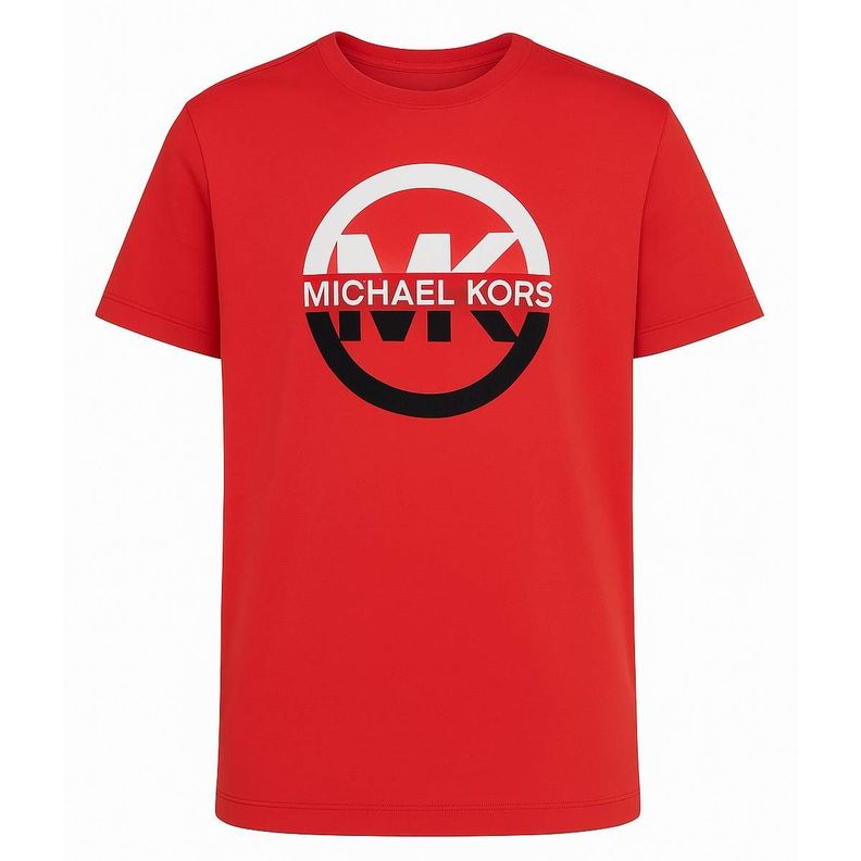 Polera MK Roja Cuello Redondo Letras Blancas/negras Talla L-0