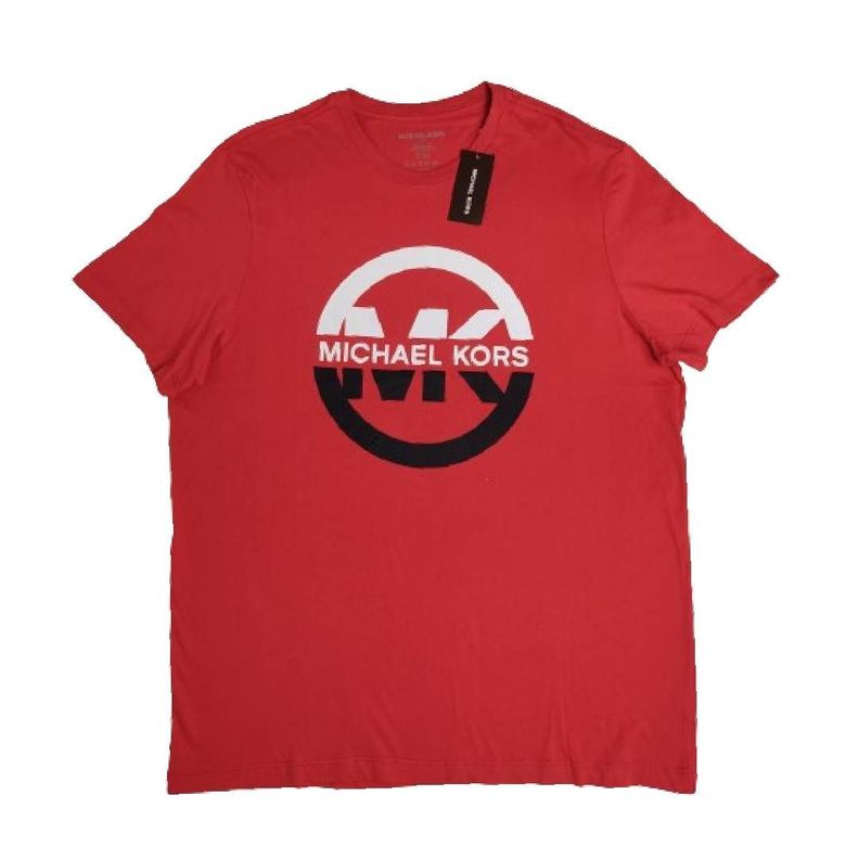 Polera MK Roja Cuello Redondo Letras Blancas/negras Talla L-1
