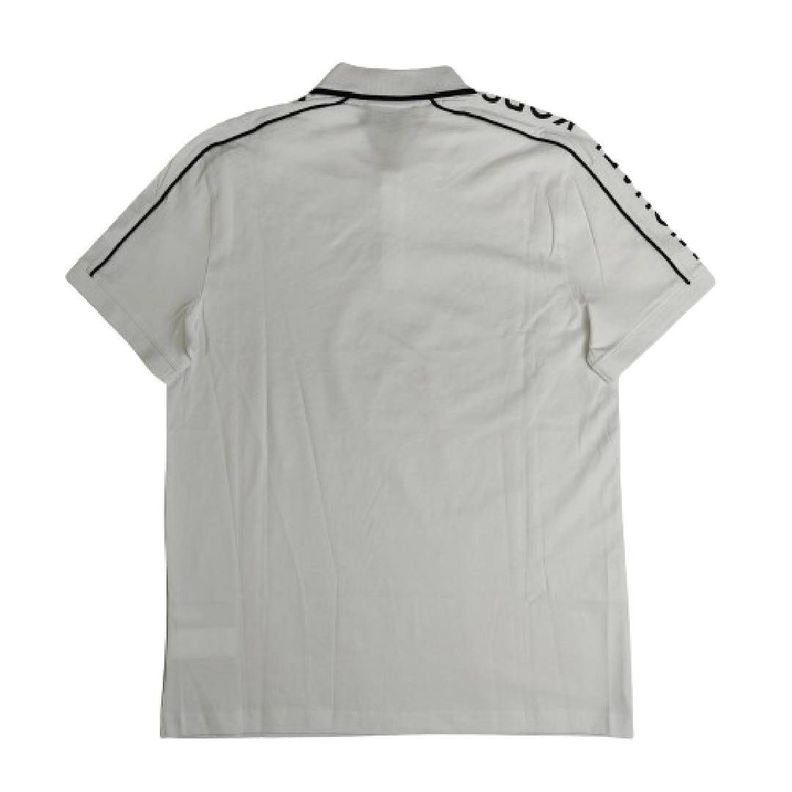 Polera MK Blanca Claro Con Cuello Linea Azul Talla L-1