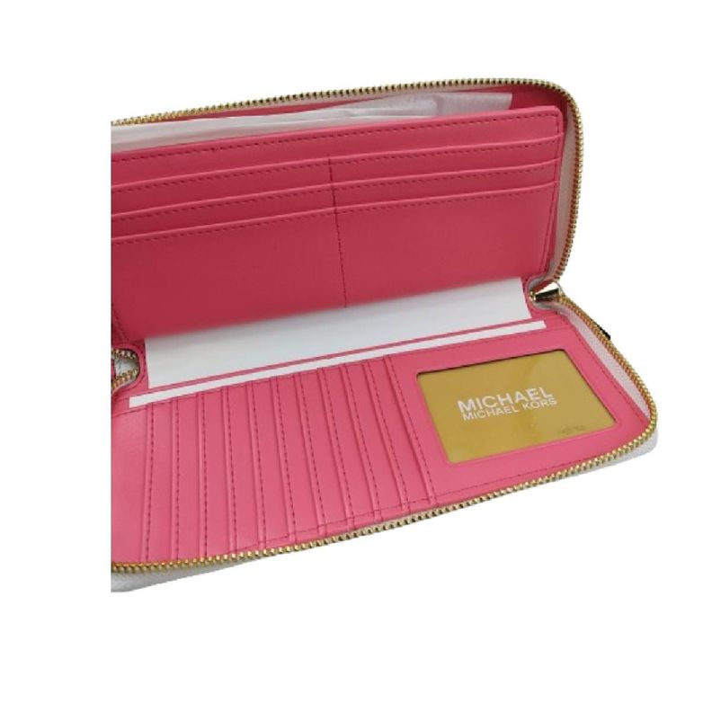 BILLETERA GRANDE MK BLANCA CON FRANJA FUCSIA-1