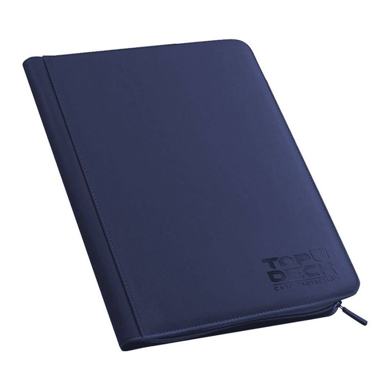 Carpeta 9 Bolsillos Cuero Azul-0