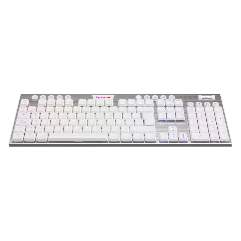 Teclado Mecánico Redragon Horus FS K618SP Blanco Inalambrico-4