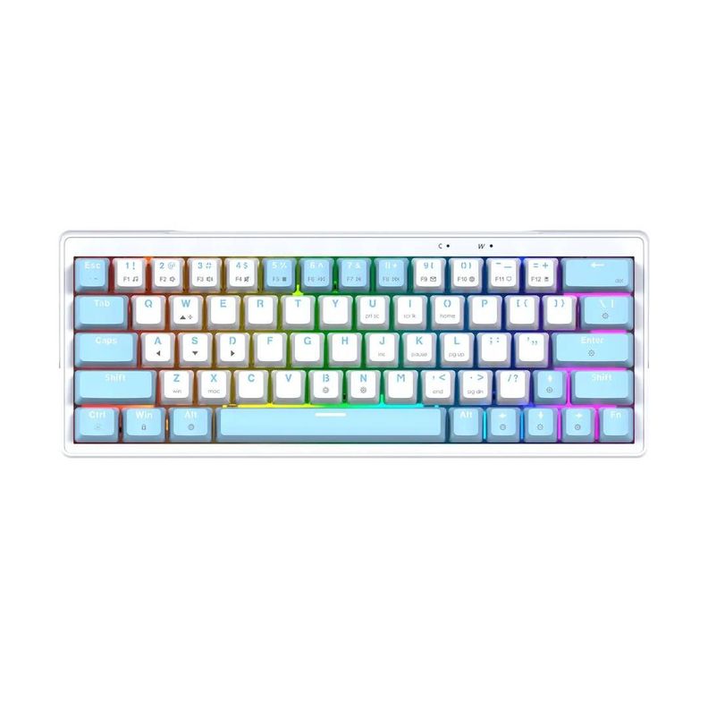 Teclado Fantech ATOM X63 MK611 AME White (Switch Taro) Blanco