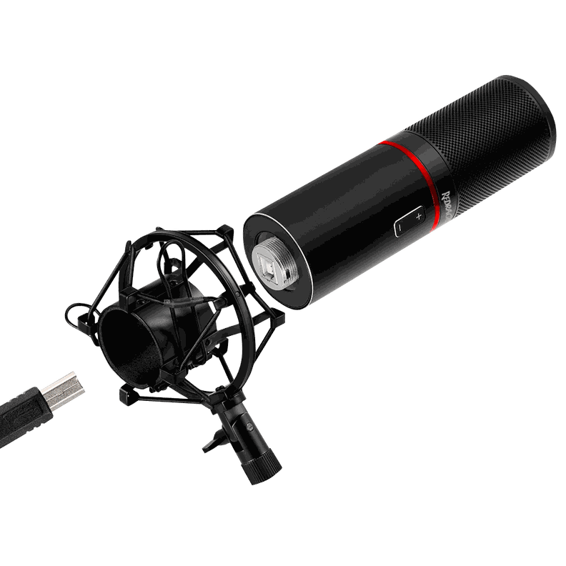 Microfono Gamer Redragon Blazar GM300 USB Led Rojo-2