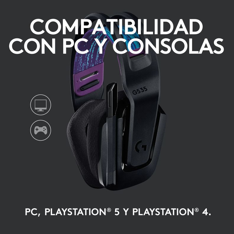 Audifonos Gamer Logitech G535 Inalambricos Negros-5