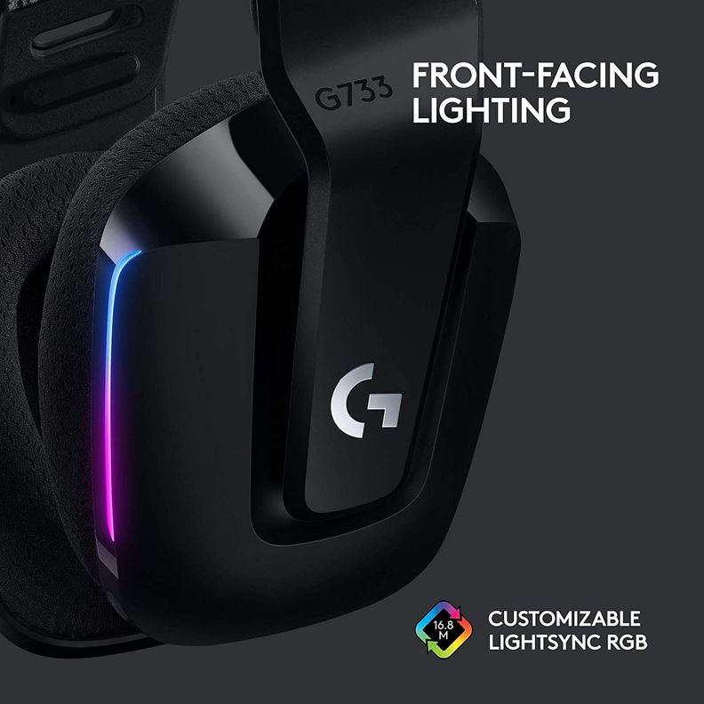 Audifonos Gamer Logitech G733 Inalambricos RGB BLACK USB-3