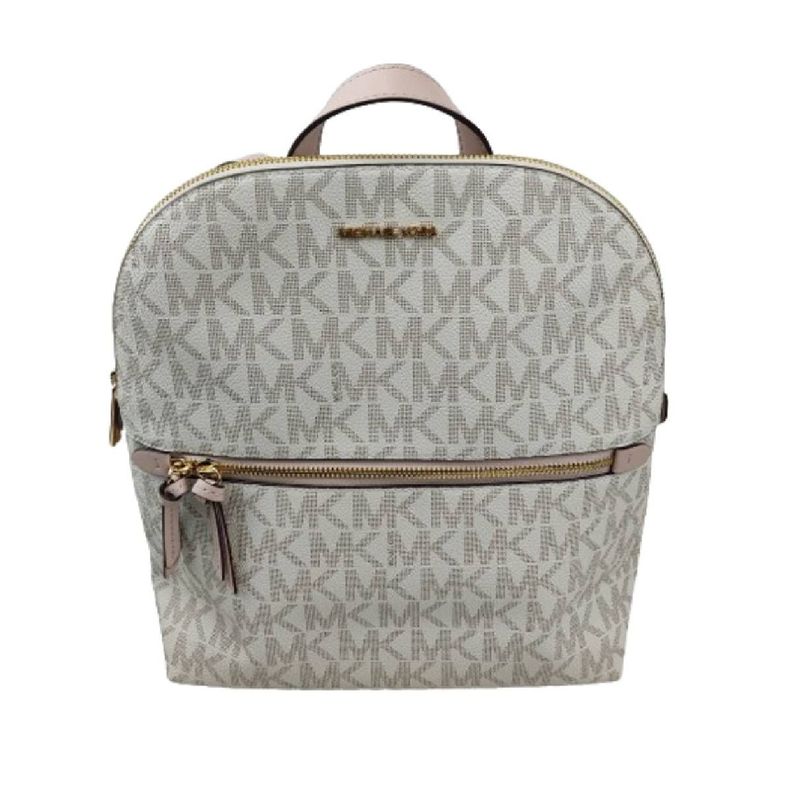 MOCHILA MK COLOR BLANCO CON ROSA-1