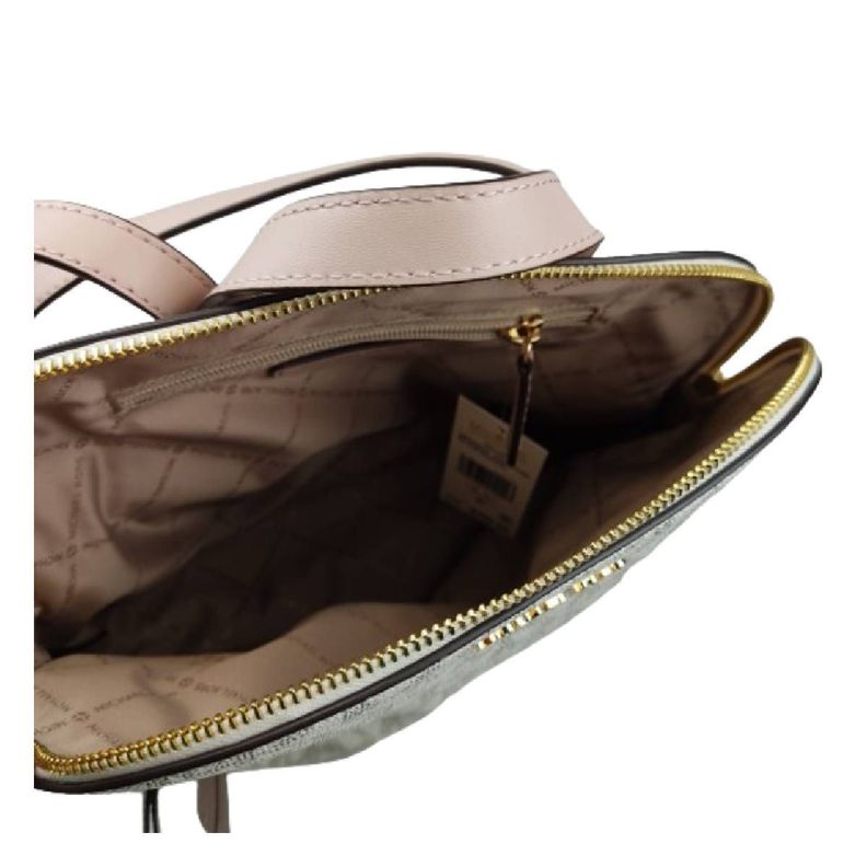 MOCHILA MK COLOR BLANCO CON ROSA-2