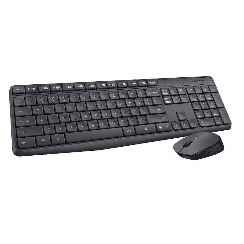 Teclado y Mouse Logitech MK235 Negro Antiderrame-1