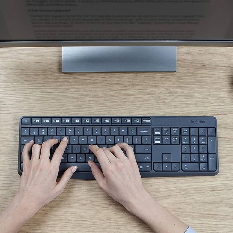 Teclado y Mouse Logitech MK235 Negro Antiderrame-3