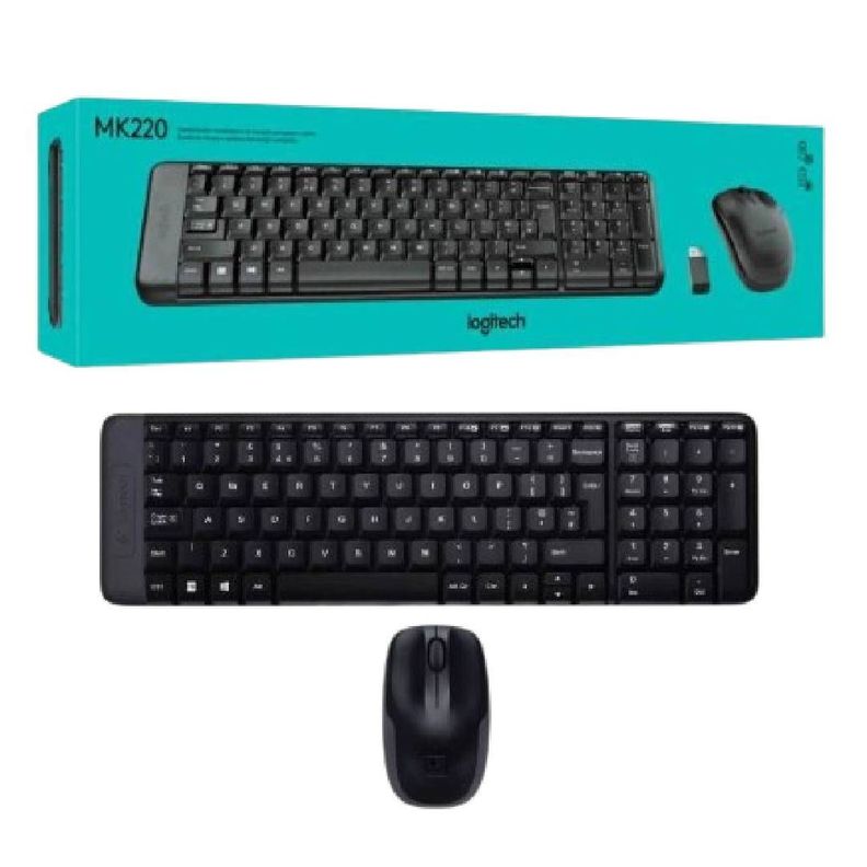 Kit Teclado y Mouse Logitech MK220 Inalambrico Negro-2