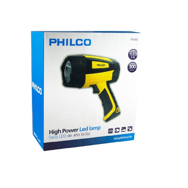 Linterna Foco recargable 1 LED HIG-POWER Philco-1